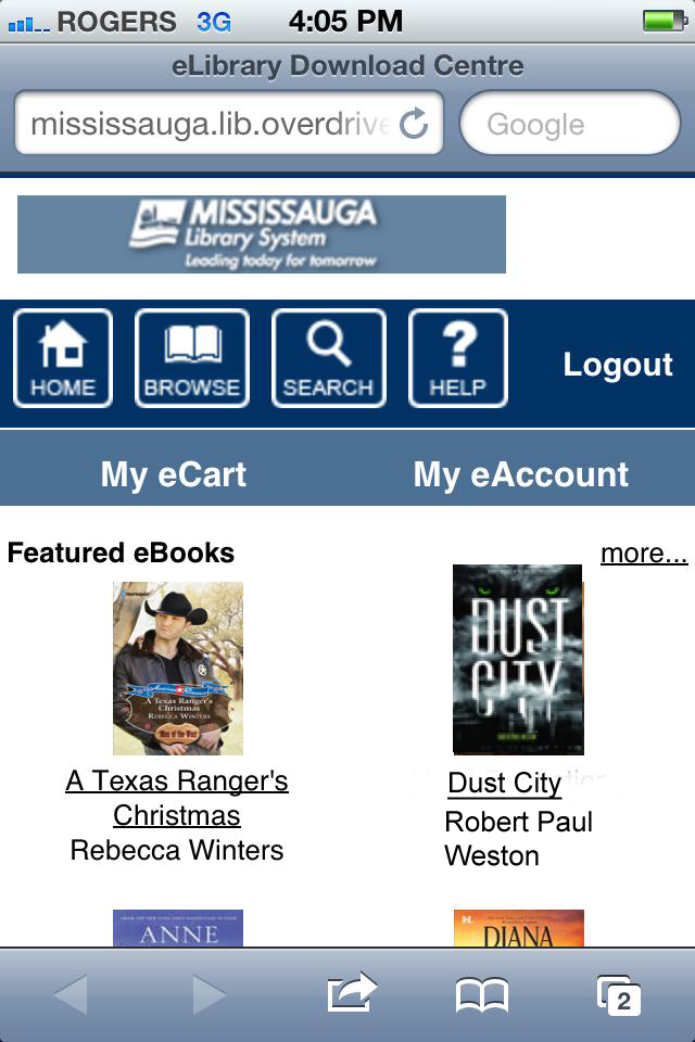 Mississauga.ca  Residents  eBook & eAudioBook Help